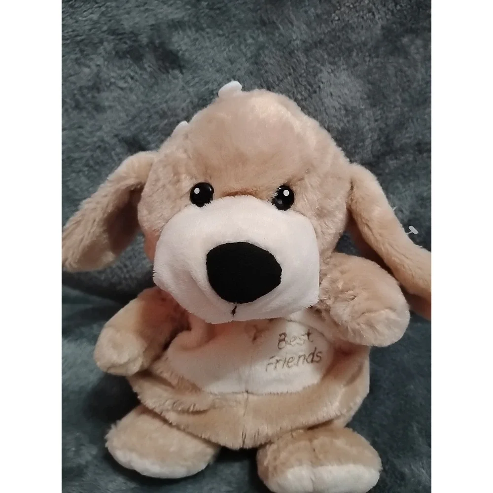 Hand Puppet Light Brown Dog Plushed Animal 11